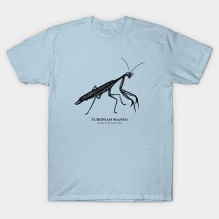 Praying Mantis with Common and Scientific Names - insect design T-Shirt